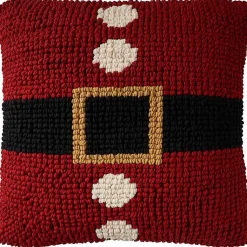 Outlet Knit Santa Belt Pillow Christmas Pillows