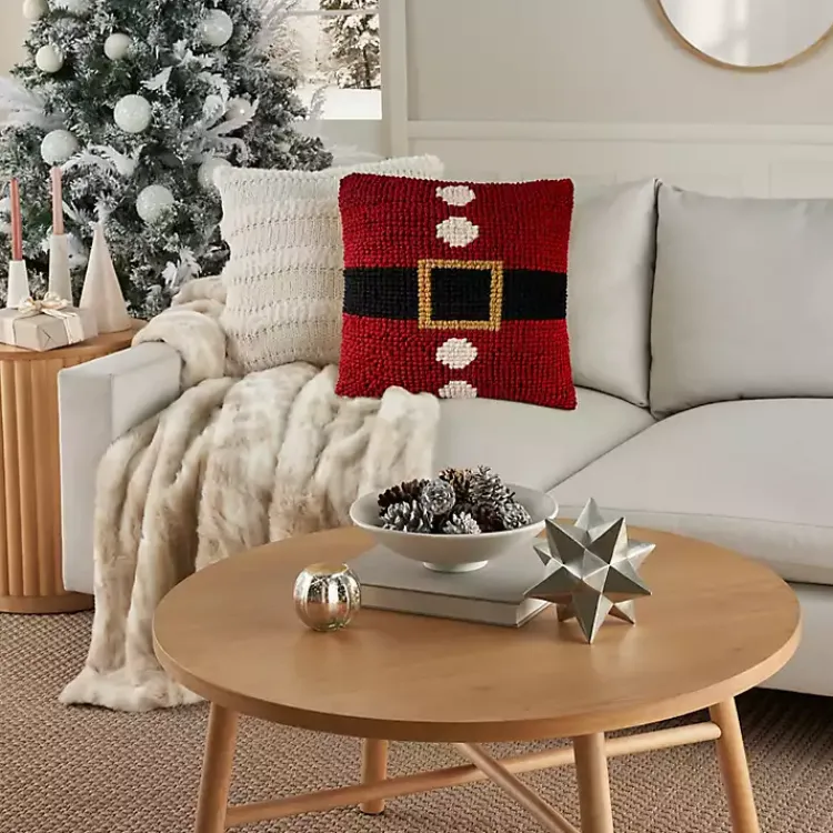 Outlet Knit Santa Belt Pillow Christmas Pillows