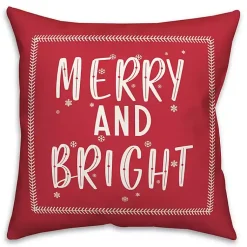 Sale Red Merry and Bright Throw Pillow Christmas Pillows