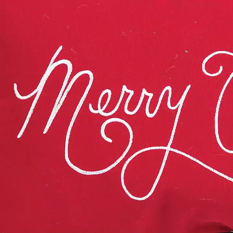 Best Red Merry Christmas Cursive Lumbar Pillow Christmas Pillows