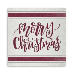 Red Merry Christmas Giclee Canvas Wall Plaque Christmas Art & Wall Decor