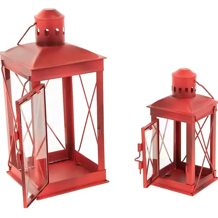 Hot Metal Mission Style Lanterns, Set of 2 Lanterns
