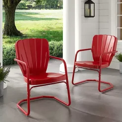 Kirklands Home Outdoor Seating|Metal Ridgeland 2-pc. Chair Set Red