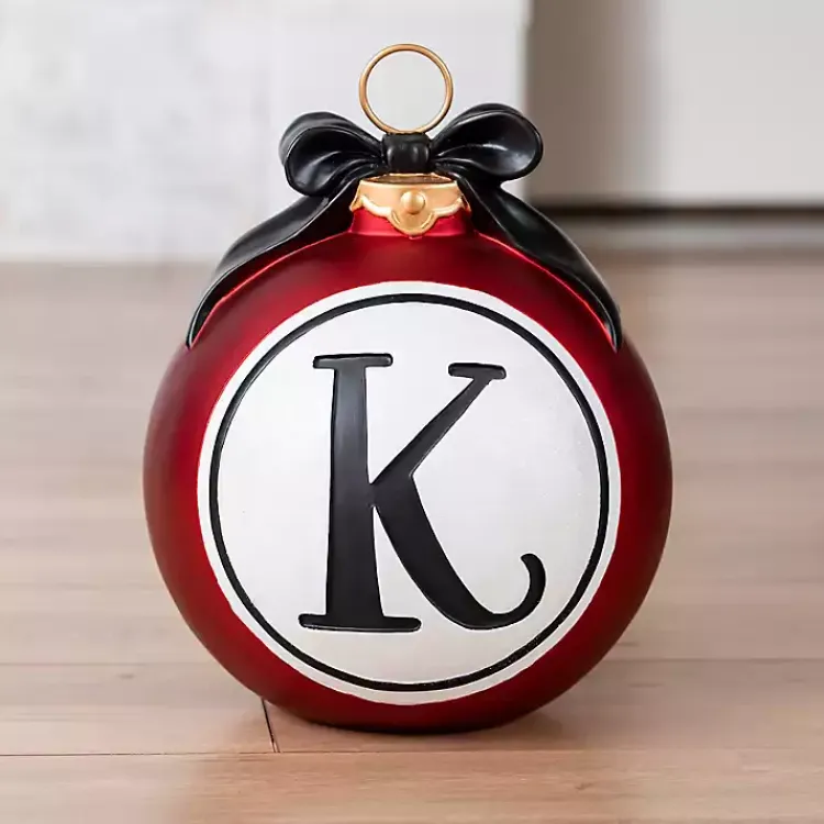 Hot Red Monogram K Ornament Monogram Seasonal Decor