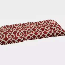Kirklands Home Outdoor Cushions & Pillows|Red New Geometric Outdoor Settee Cushion