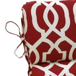 Kirklands Home Outdoor Cushions & Pillows|Red New Geometric Round Edge Outdoor Chair Cushion