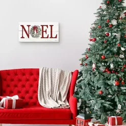 Red Noel Wreath Canvas Art Print Christmas Art & Wall Decor