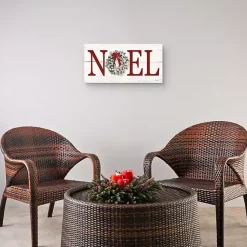 Red Noel Wreath Canvas Art Print Christmas Art & Wall Decor
