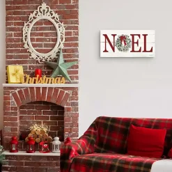 Red Noel Wreath Canvas Art Print Christmas Art & Wall Decor