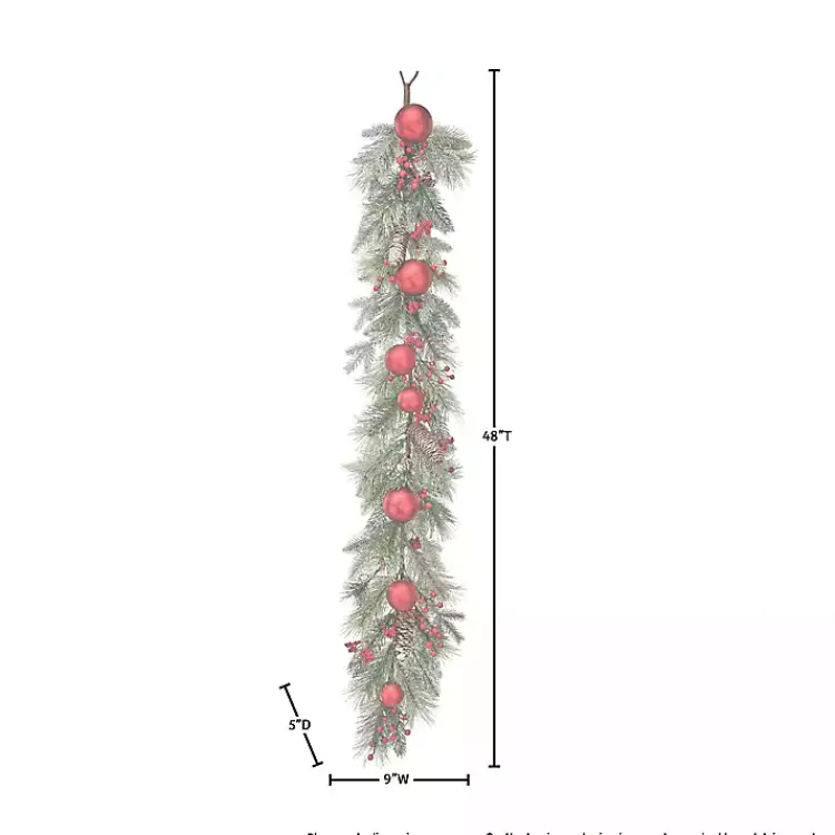 Online Red Ornament Frost Pine Waterproof Garland Christmas Arrangements & Garland