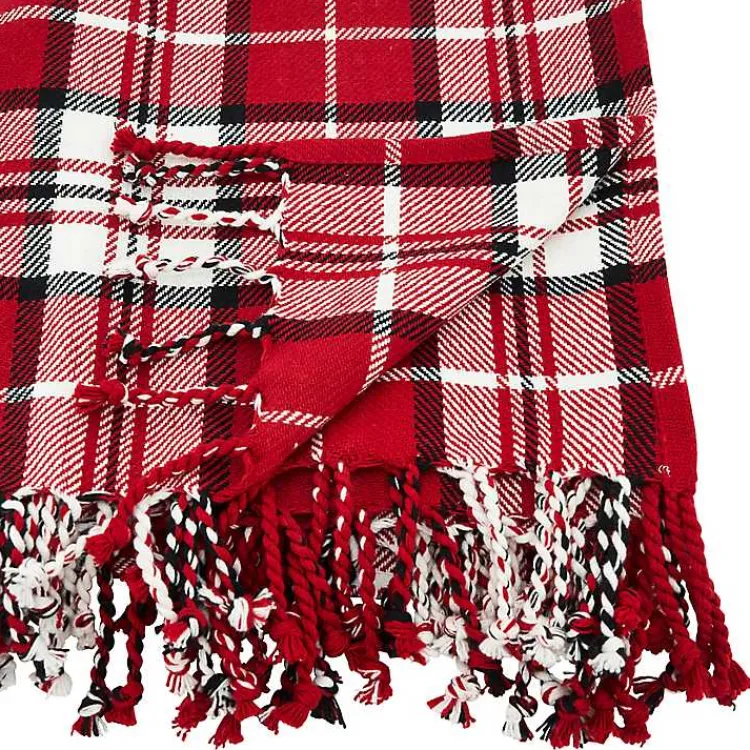 Best Plaid Cotton Throw with Tassels Blankets & Throws