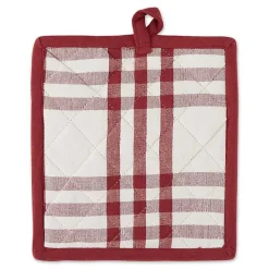 Kirklands Home Kitchen Accessories|Red Plaid Eat Drink Enjoy 4-pc. Dish Towel Set