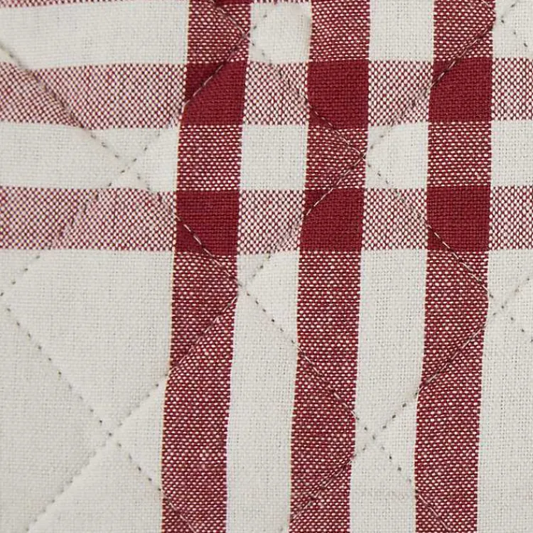 Kirklands Home Kitchen Accessories|Red Plaid Eat Drink Enjoy 4-pc. Dish Towel Set