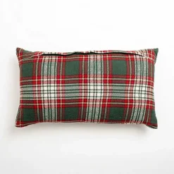 Discount Red Plaid Fa La La Christmas Pillow Christmas Pillows