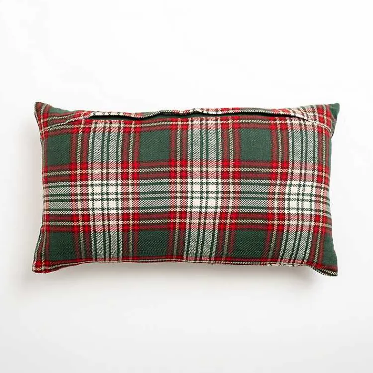 Discount Red Plaid Fa La La Christmas Pillow Christmas Pillows