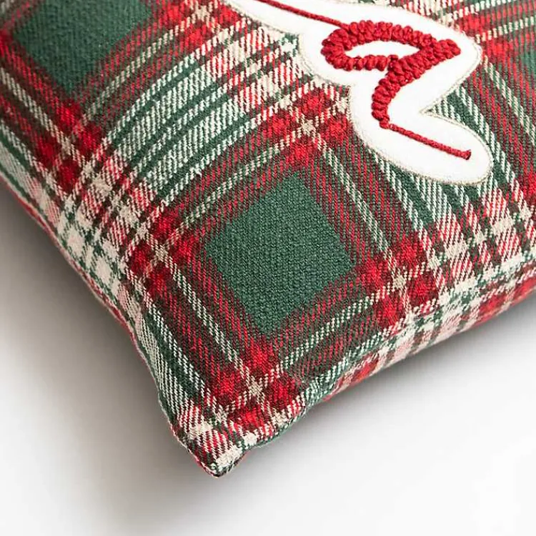 Discount Red Plaid Fa La La Christmas Pillow Christmas Pillows