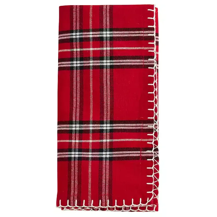Hot Plaid Whipstitch Napkins, Set of 4 Christmas Dining & Entertaining
