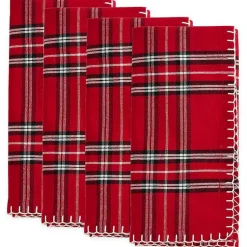 Hot Plaid Whipstitch Napkins, Set of 4 Christmas Dining & Entertaining