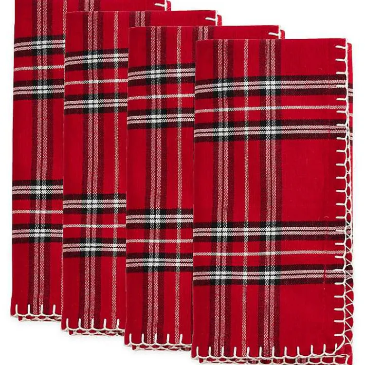 Hot Plaid Whipstitch Napkins, Set of 4 Christmas Dining & Entertaining