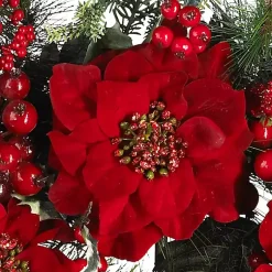 New Poinsettia and Berry Wreath Christmas Wreaths