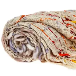 New Red Primitive Squares Handloomed Throw Blanket Blankets & Throws