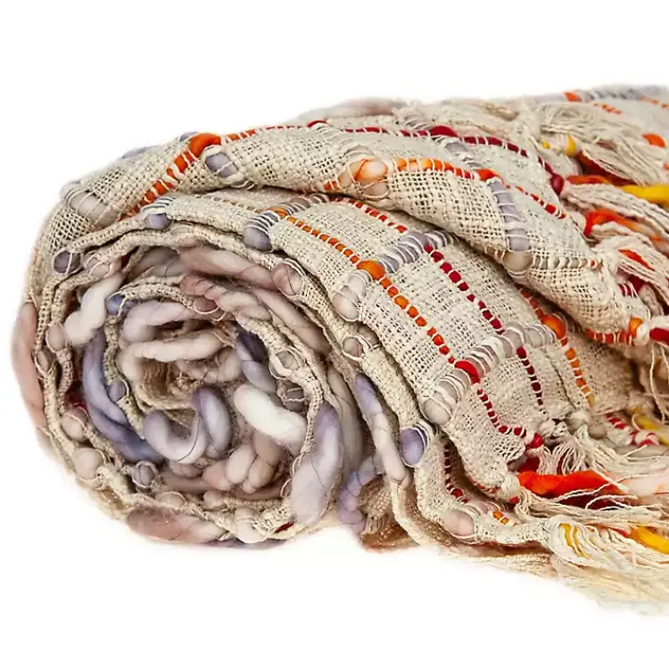 New Red Primitive Squares Handloomed Throw Blanket Blankets & Throws