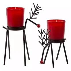 Outlet Rudolph Reindeer Candle Holders, Set of 2 Christmas Decorations