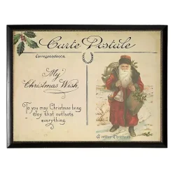 Red Santa Post Card Christmas Art Print Christmas Art & Wall Decor