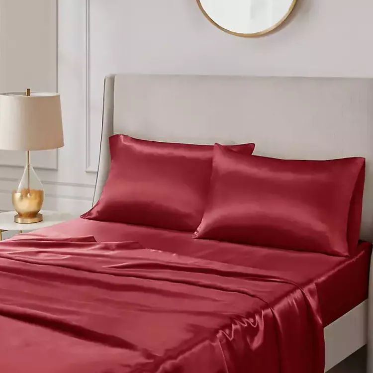 Kirklands Home Bed Sheets|Satin Standard 2-pc. Pillow Case Set Red