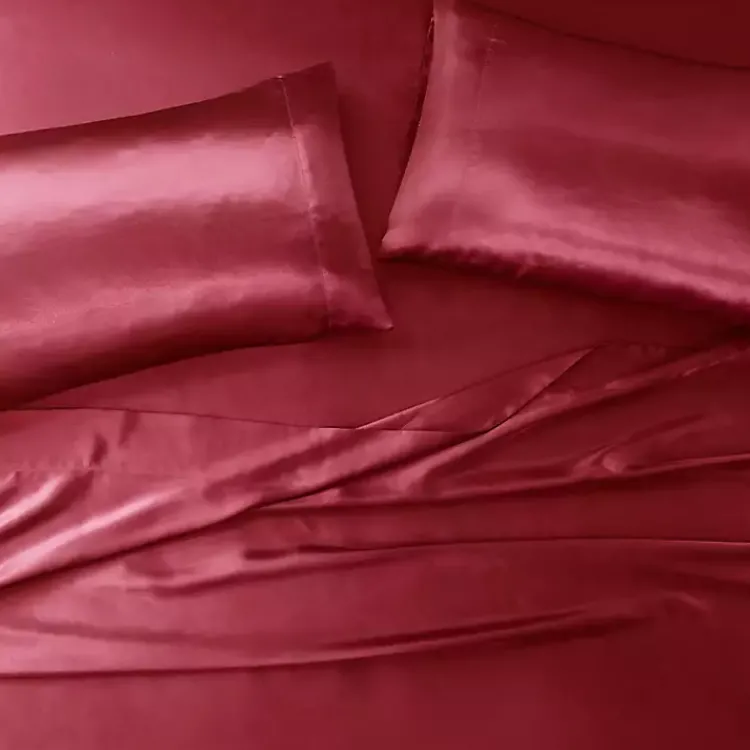 Kirklands Home Bed Sheets|Satin Standard 2-pc. Pillow Case Set Red