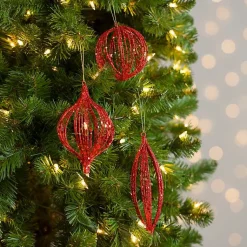 Clearance Sequin Caged Christmas Ornaments, Set of 3 Christmas Ornaments