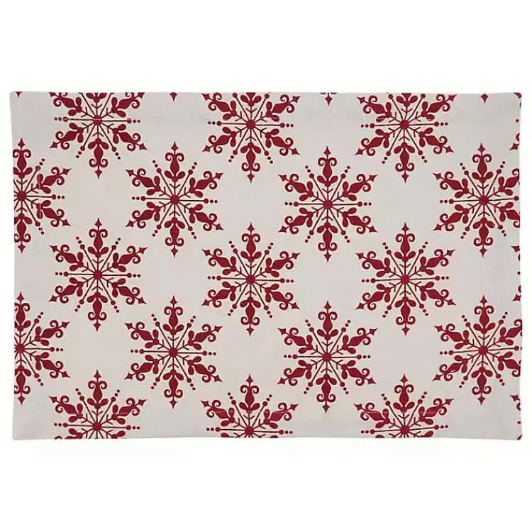 Online Red Snowflake Christmas Placemats, Set of 4 Christmas Dining & Entertaining