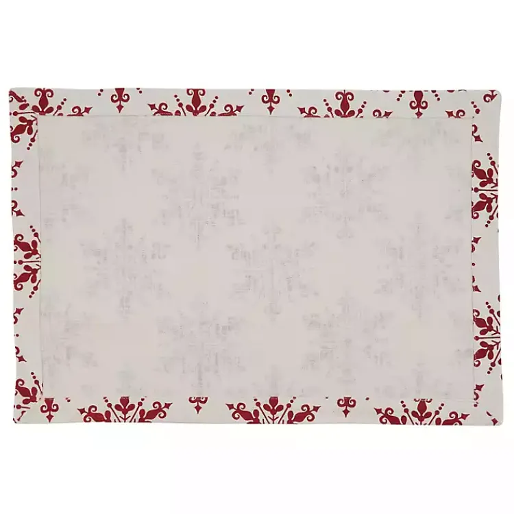 Online Red Snowflake Christmas Placemats, Set of 4 Christmas Dining & Entertaining