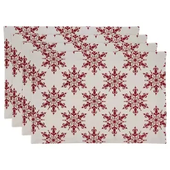 Online Red Snowflake Christmas Placemats, Set of 4 Christmas Dining & Entertaining