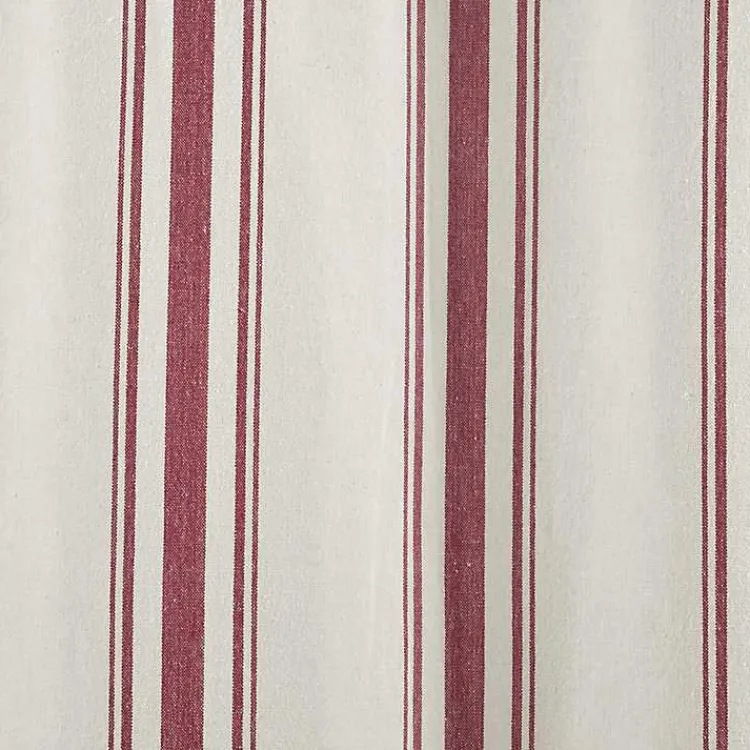 Kirklands Home Curtains & Drapes|Stripe Farmhouse Curtain Panel Set, 95 in. Red