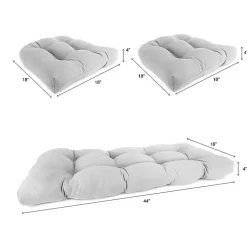 Kirklands Home Outdoor Cushions & Pillows|Red Stripe French 3-pc. Outdoor Wicker Cushion Set