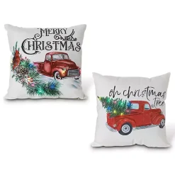 Sale Red Truck LED Christmas Tree Pillow, Set of 2 Christmas Pillows