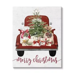 Best Red Truck Merry Christmas Canvas Art Print Christmas Art & Wall Decor