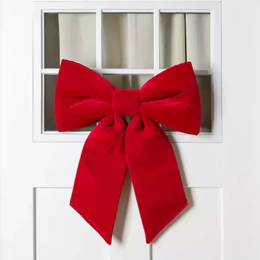 Velvet Bow Outdoor Decoration, 18 in. Outdoor Christmas Decorations