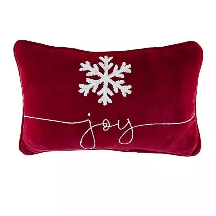 Online Red Velvet Joy Snowflake Lumbar Pillow Christmas Pillows