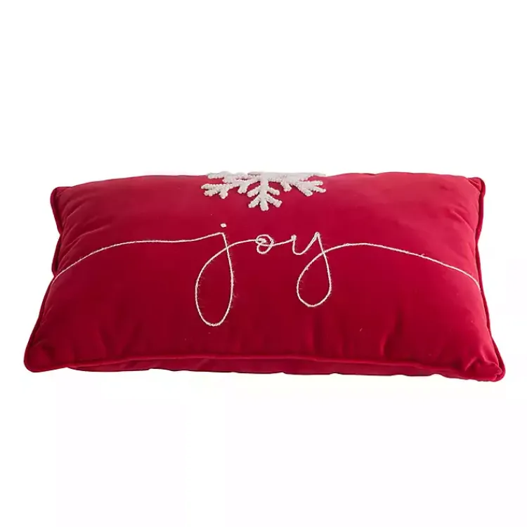 Online Red Velvet Joy Snowflake Lumbar Pillow Christmas Pillows