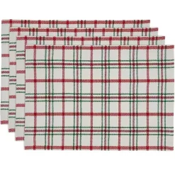 Best Red Wide Plaid Christmas Placemats, Set of 4 Christmas Dining & Entertaining