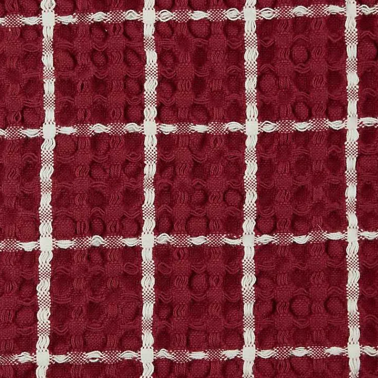 Kirklands Home Kitchen Accessories|Windowpane Oversized Dish Towels, Set of 2 Red