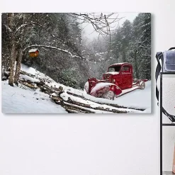 Best Red Winter Truck Canvas Art Print Christmas Art & Wall Decor