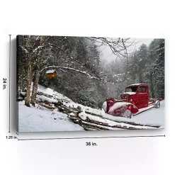 Best Red Winter Truck Canvas Art Print Christmas Art & Wall Decor