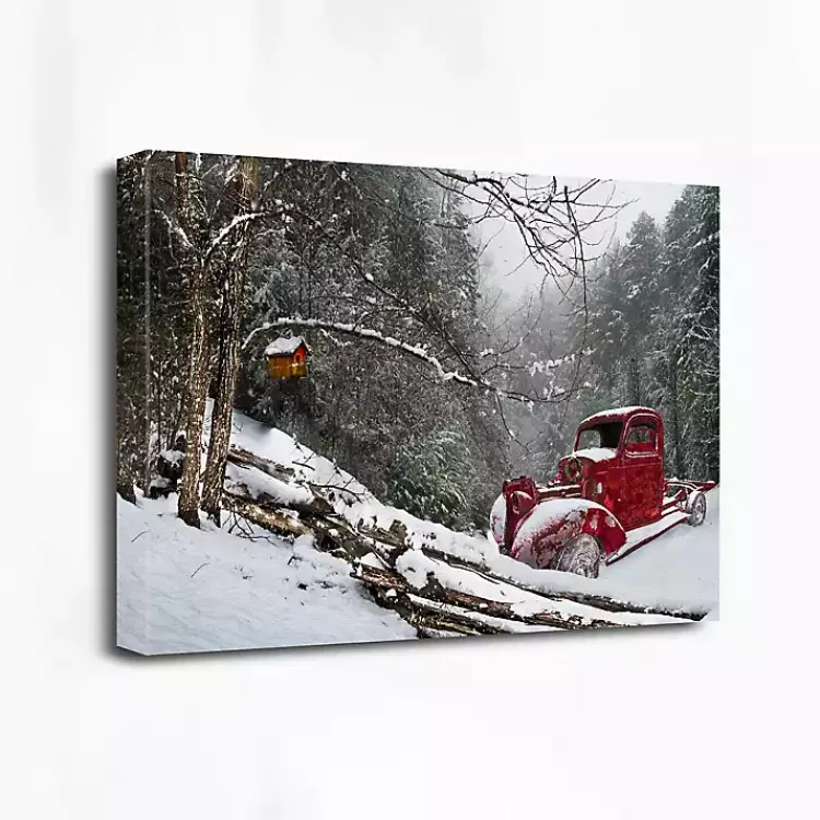 Best Red Winter Truck Canvas Art Print Christmas Art & Wall Decor