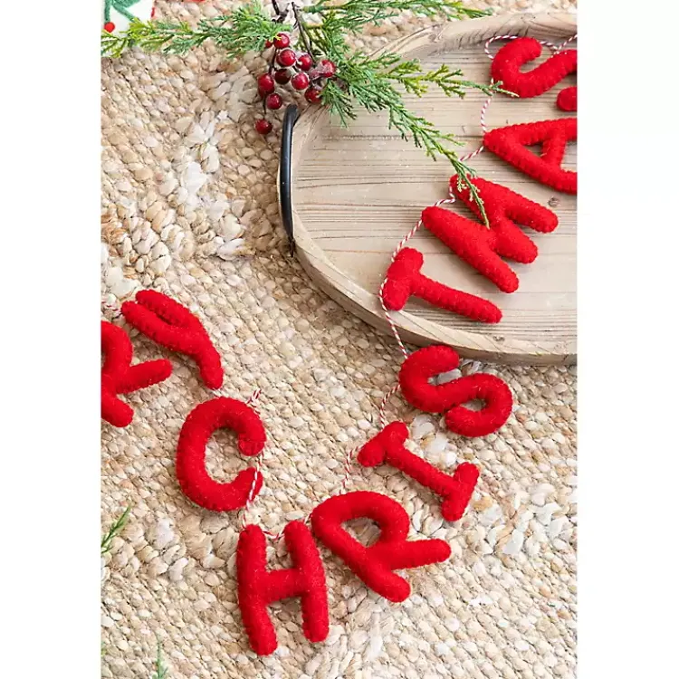 Sale Wool Merry Christmas Banner Christmas Art & Wall Decor