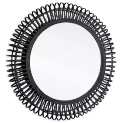 Kirklands Home Decorative Mirrors|Reina Black Bamboo Wall Mirror