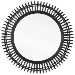 Kirklands Home Decorative Mirrors|Reina Black Bamboo Wall Mirror