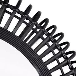 Kirklands Home Decorative Mirrors|Reina Black Bamboo Wall Mirror
